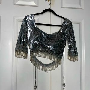 BRAND NEW sequined lengha choli